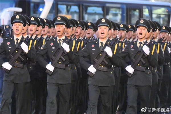 參加國(guó)慶閱兵的全體受閱官兵集結(jié)完畢