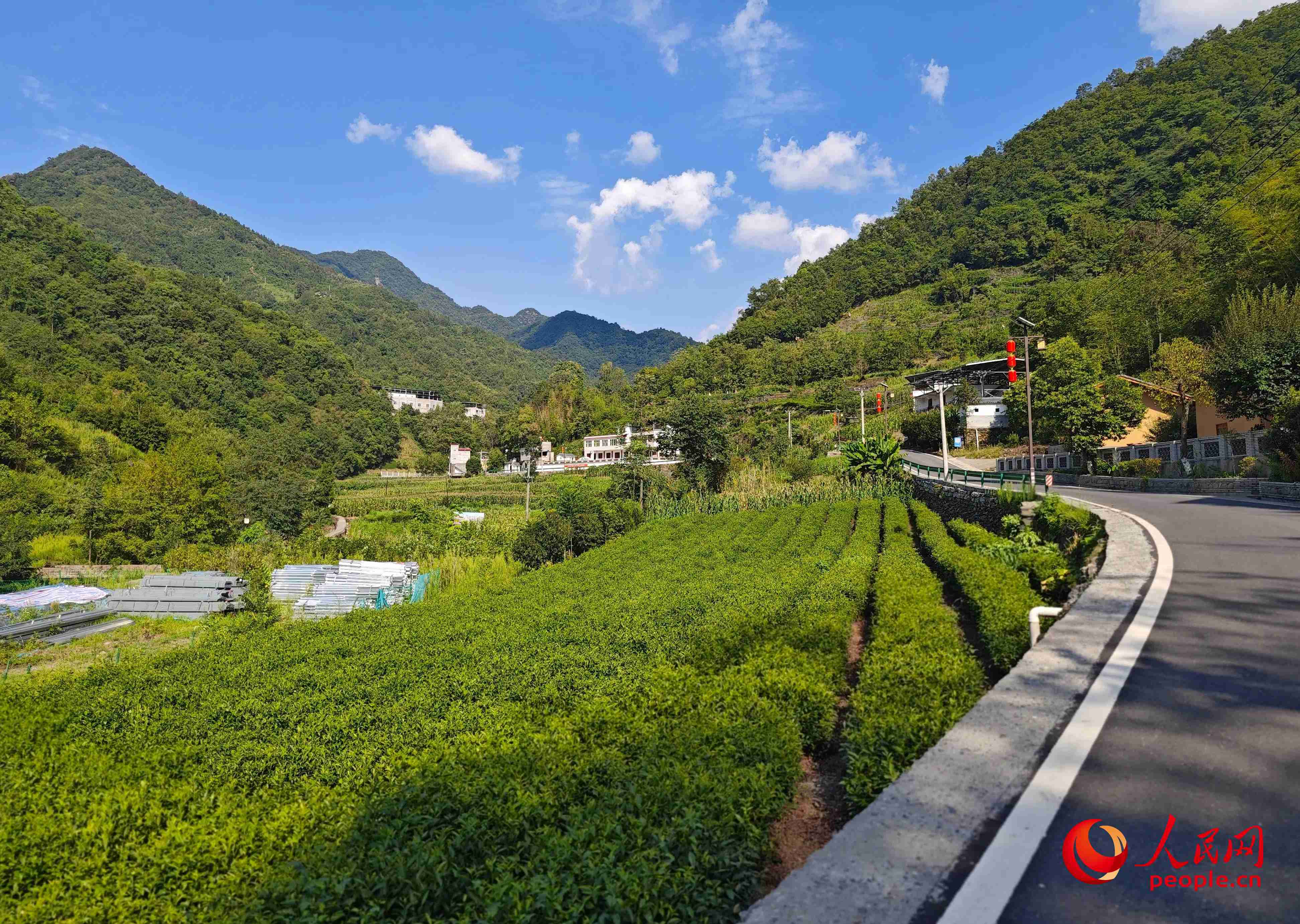 里端溝旁的鳳凰村。人民網(wǎng)記者 黃鈺攝